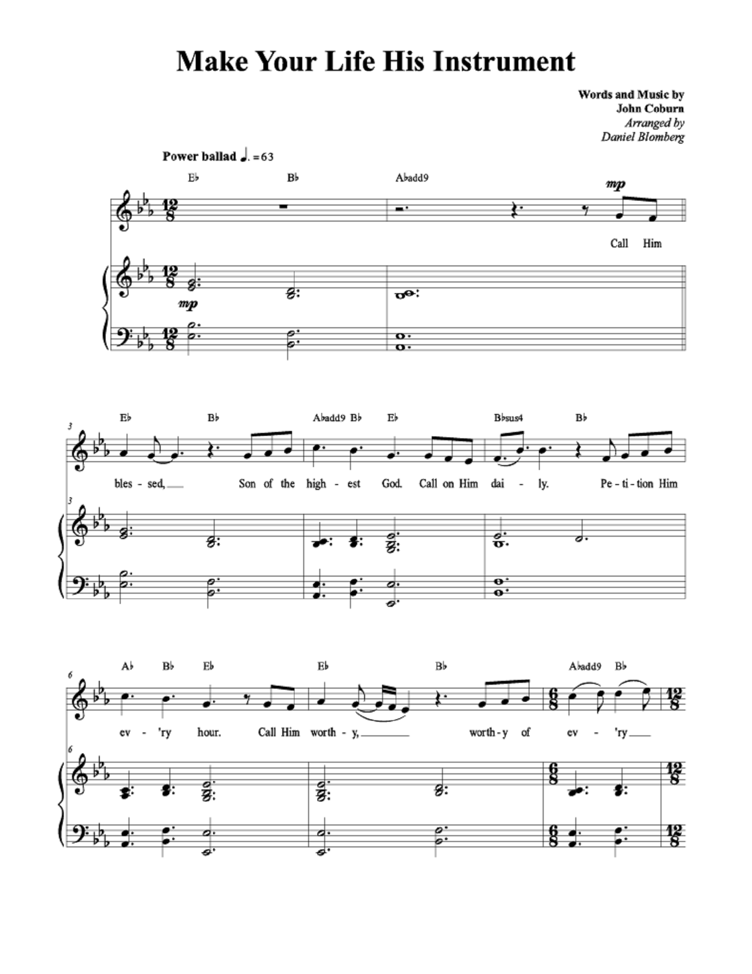 Make Your Life His Instrument - John Coburn (Vocal Solo)