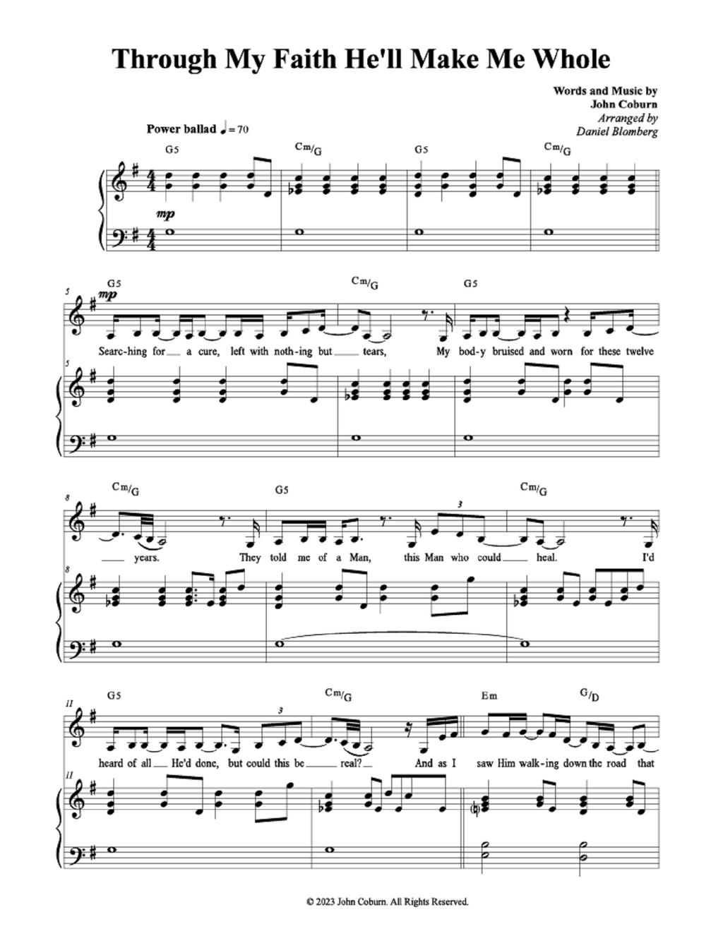 Through My Faith He'll Make Me Whole - John Coburn (Vocal Solo)