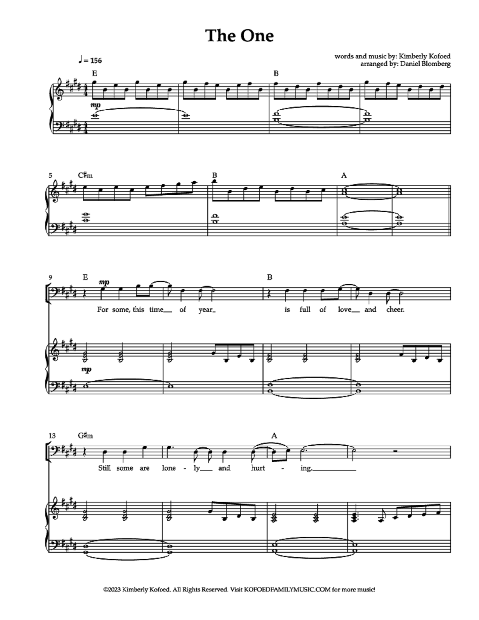 The One - Kimberly Kofoed (Soloists + Choir)