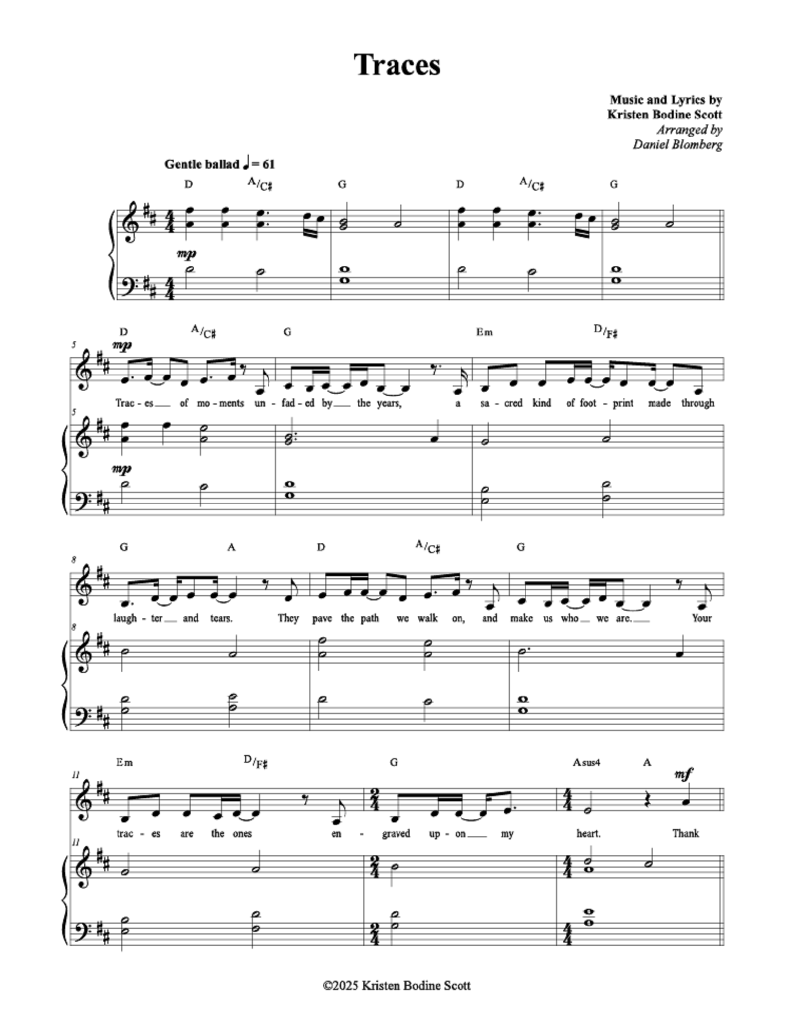 Traces - Kristen Bodine Scott (Vocal Solo)