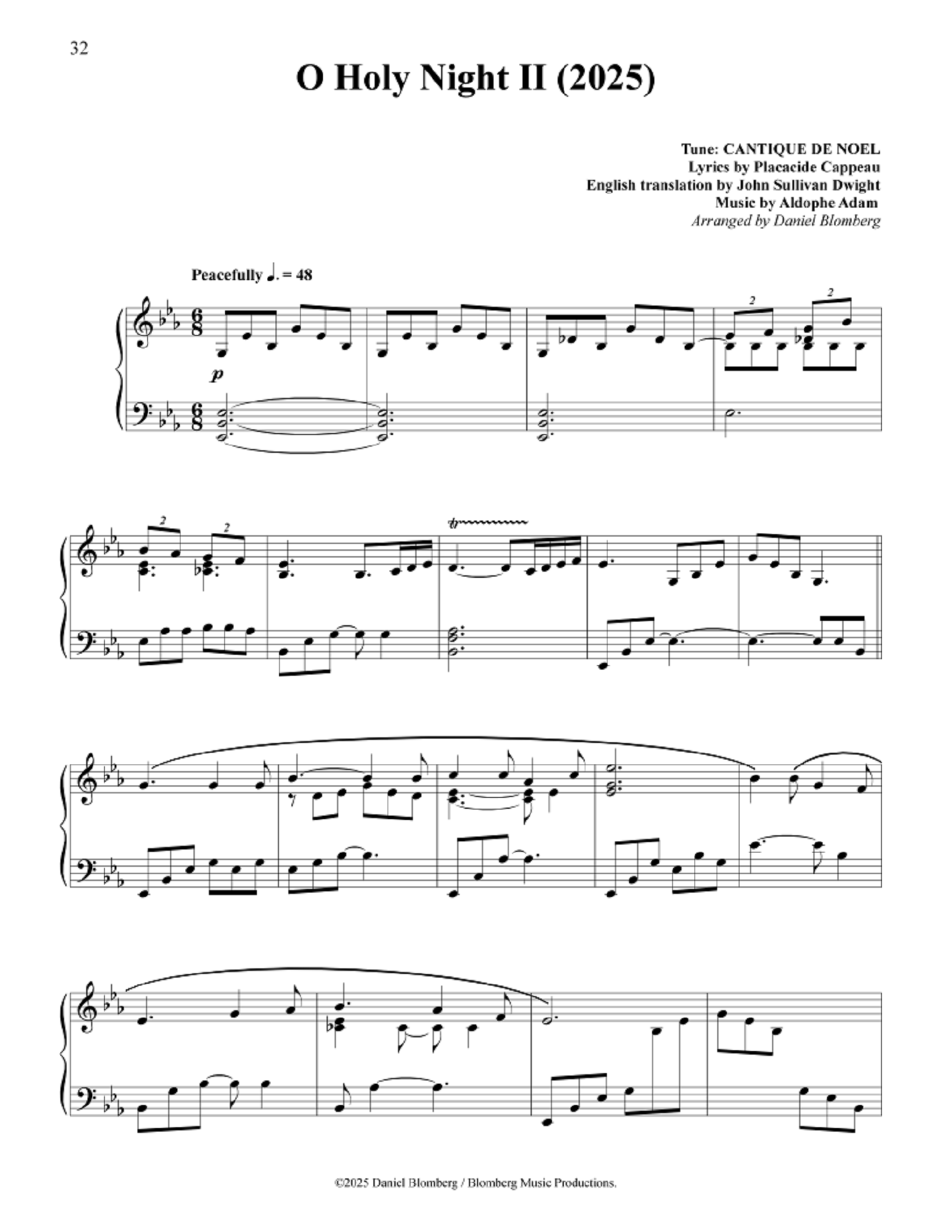 Sacred Christmas II - Daniel Blomberg (Advanced Piano Solos)