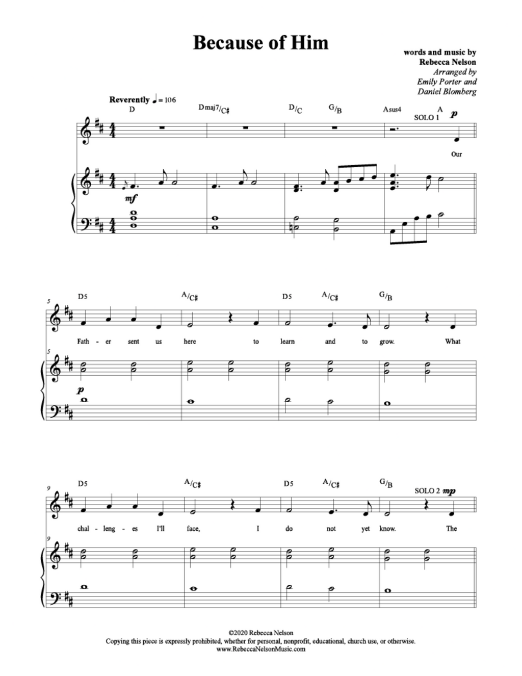 Because of Him - Rebecca Nelson (Children's Choir)