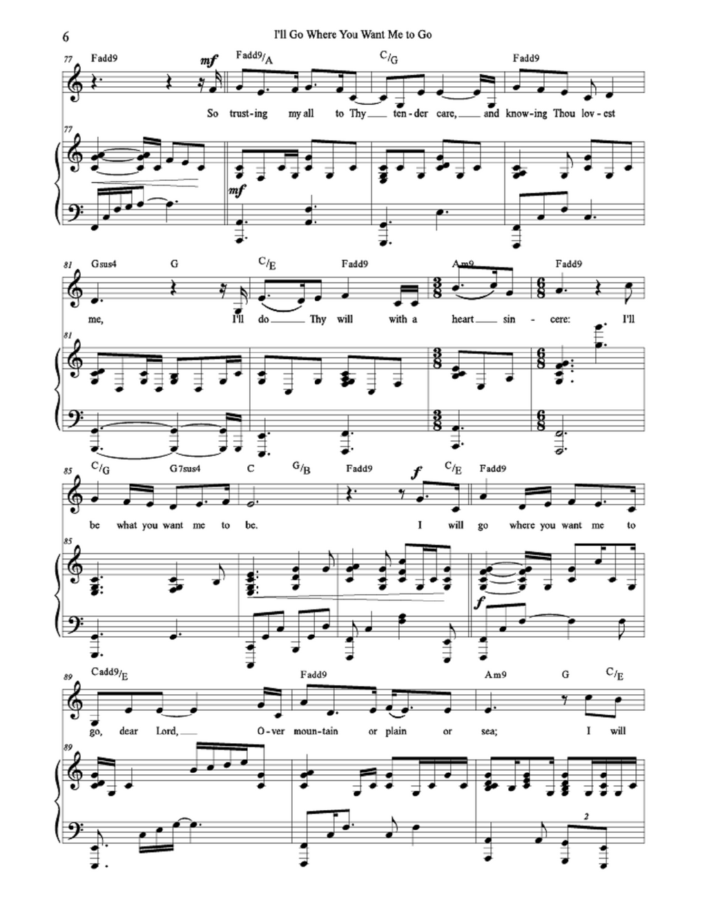I'll Go Where You Want Me To Go - arr. Rebekah Sorensen (Vocal Solo)