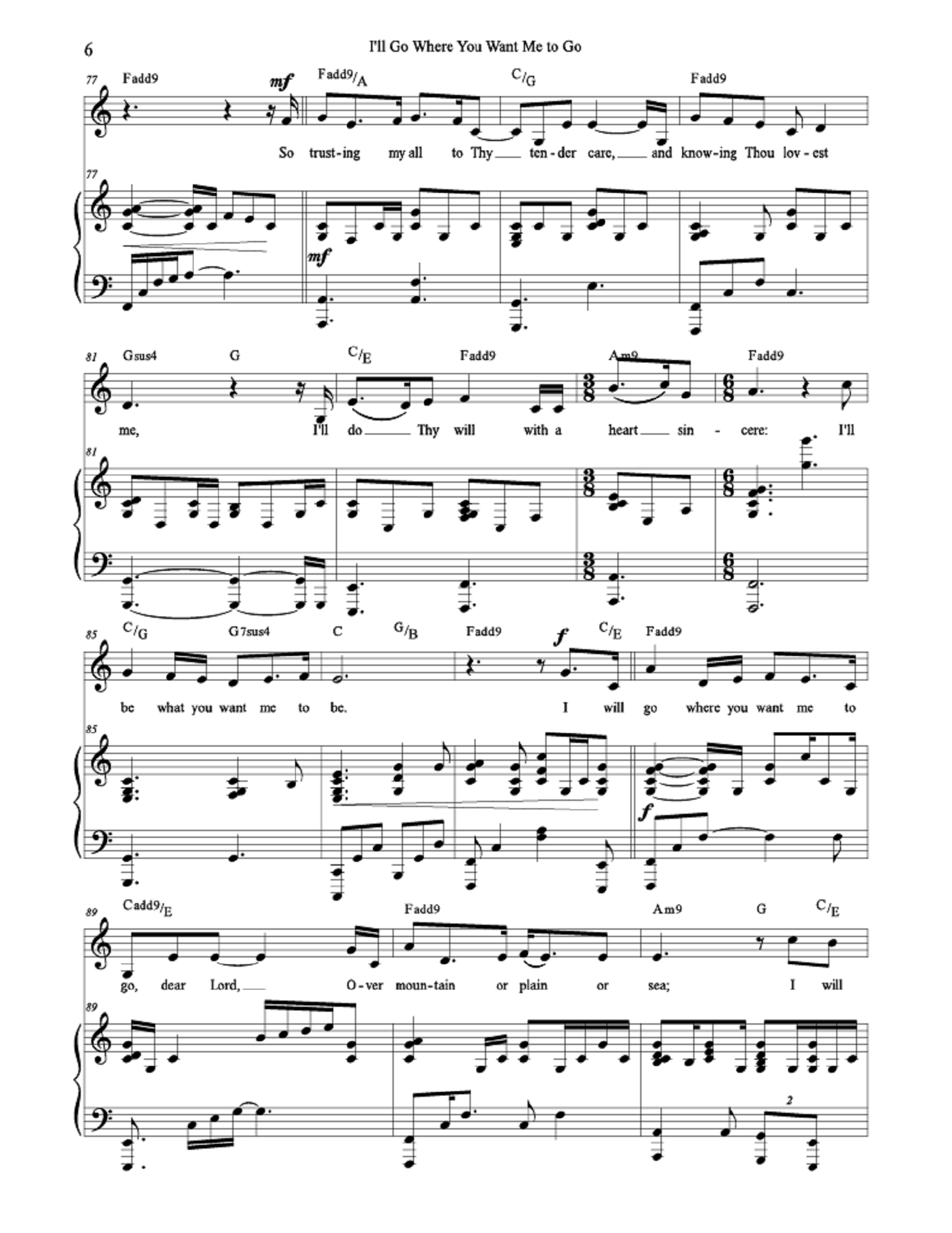 I'll Go Where You Want Me To Go - arr. Rebekah Sorensen (Vocal Solo)