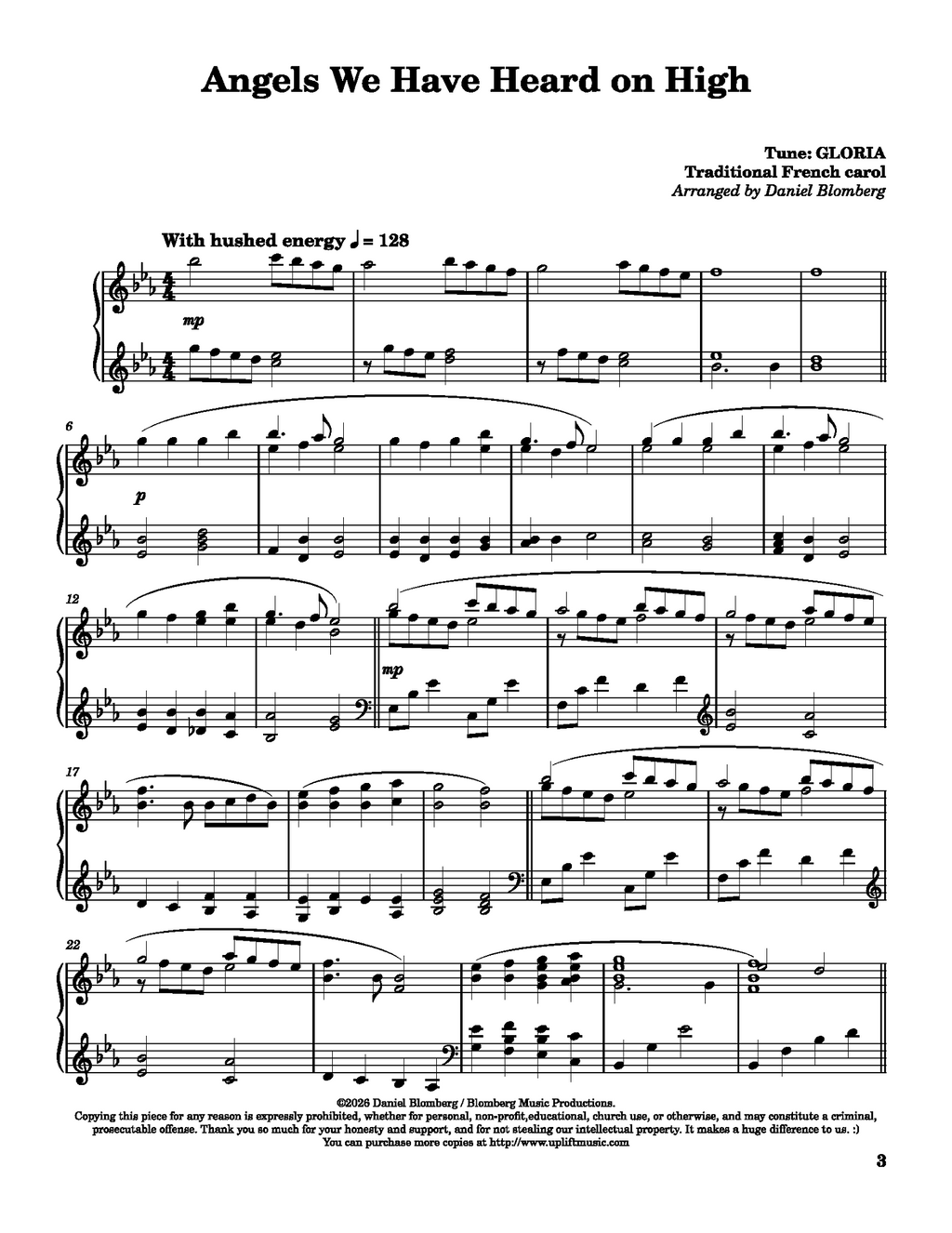 Sacred Christmas III - Daniel Blomberg (Advanced Piano Solos)