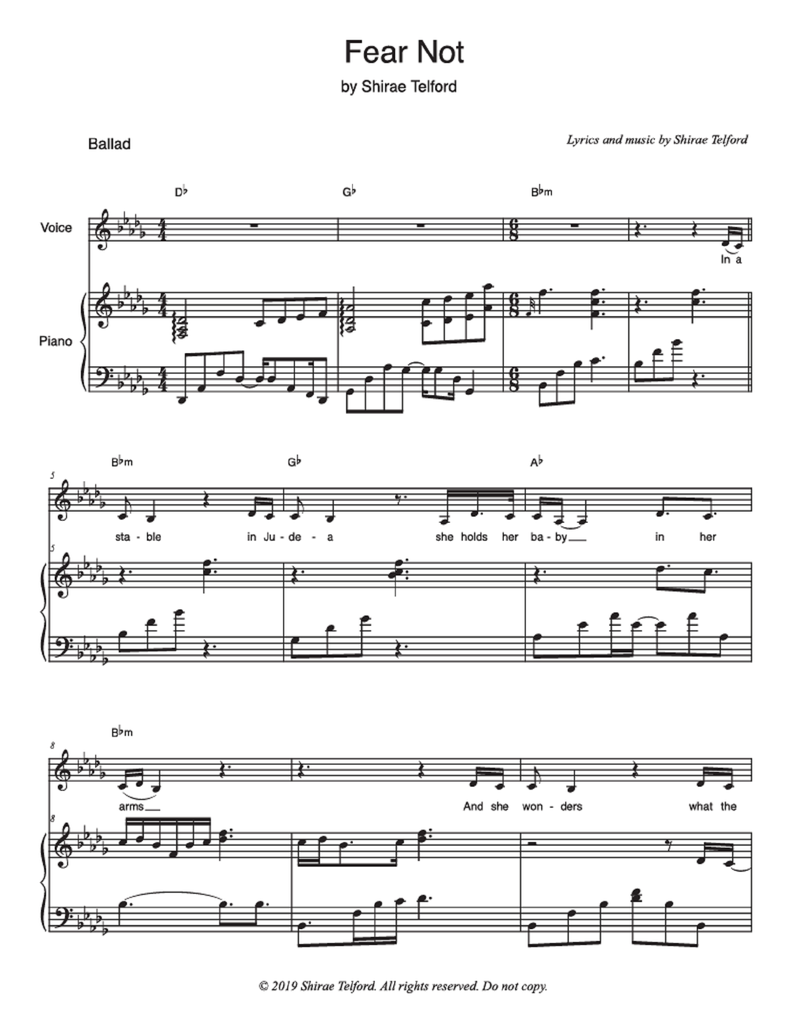 Fear Not - Shirae Telford (Vocal Solo)