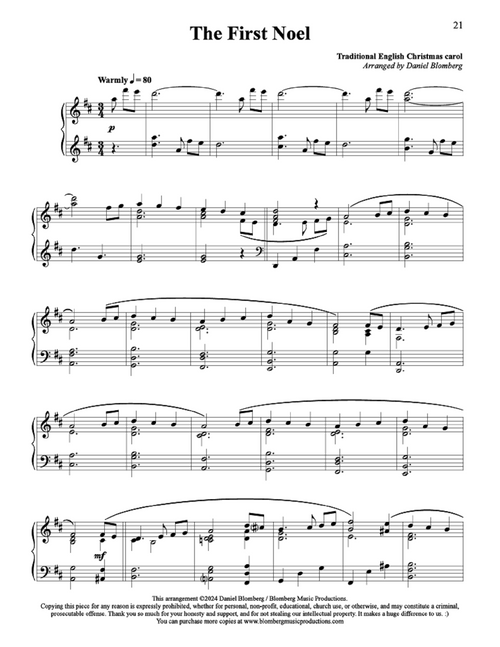 The First Noel - arr. Daniel Blomberg (Piano Solo)