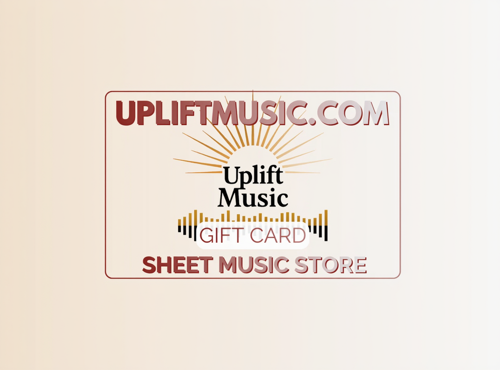 Uplift Music gift card with brand logo and text on a white background