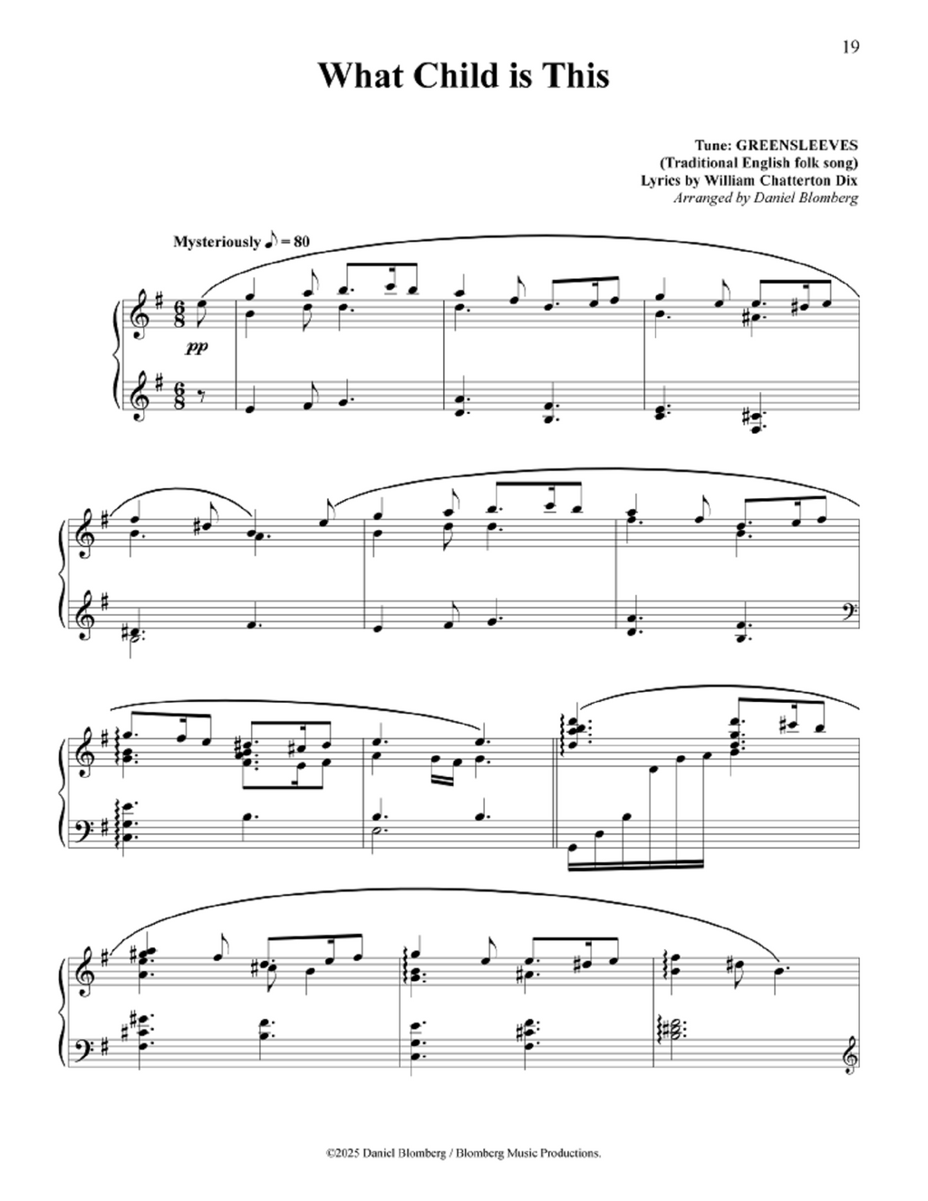 Sacred Christmas II - Daniel Blomberg (Advanced Piano Solos)